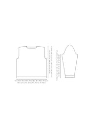 Mode at Rowan Fakenham Knitting Pattern – Alpaca Haze Sweater, garment sizing diagram