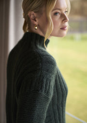 Mode at Rowan Hale Knitting Pattern – Softest Alpaca High Neck Sweater, finished design example