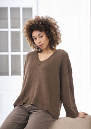 Mode at Rowan Heacham Knitting Pattern – V-Neck Sweater, finished design example