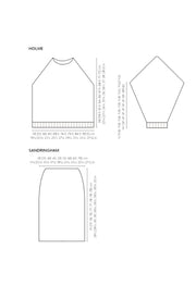 Mode at Rowan Holme & Sandringham Knitting Pattern – Sweater & Skirt Set, garment sizing diagram