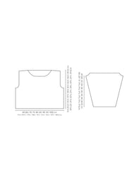 Mode at Rowan Kessingland Knitting Pattern – Chunky Wool Fisherman Rib Sweater, garment sizing diagram