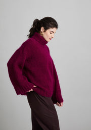 Mode at Rowan MIP91 Portofino Roll-Neck Sweater Knitting Pattern, finished design example