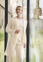 Mode at Rowan Ovington Knitting Pattern – Alpaca Haze Lace Cardigan, finished design example