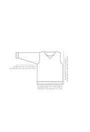 Mode at Rowan Pentney Knitting Pattern – Alpaca Wool Cable Sweater (Mens), garment sizing diagram