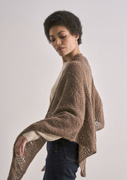 Mode at Rowan Pier & Metton Knitting Pattern – Shawl & Hat Set, finished design example