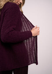 Mode at Rowan Ren Alpaca Haze 2 Ply Lace Cardigan Knitting Pattern – MIP69, finished garment stitch detail