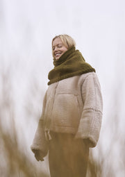 Mode at Rowan Salle & Highoak Knitting Pattern – Chunky Wool Snood & Hat Set, finished design example