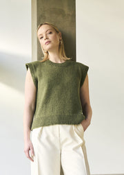 Mode at Rowan Salthouse Knitting Pattern – Alpaca Wool & Alpaca Haze Slipover, finished design example