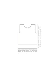 Mode at Rowan Salthouse Knitting Pattern – Alpaca Wool & Alpaca Haze Slipover, garment sizing diagram