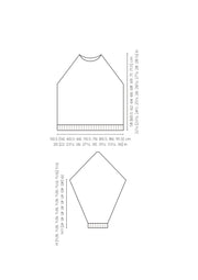 Mode at Rowan Sedgeford Knitting Pattern – Softest Alpaca Raglan Sweater, garment sizing diagram