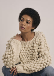 Mode at Rowan Sheringham Knitting Pattern – Chunky Wool Bobble Sweater, finished design example