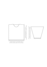 Mode at Rowan Sheringham Knitting Pattern – Chunky Wool Bobble Sweater, garment sizing diagram