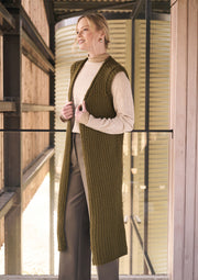 Mode at Rowan Southwold & Salle Knitting Pattern – Chunky Wool Waistcoat & Snood, finished design example