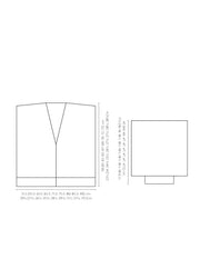 Mode at Rowan Tottenhill Knitting Pattern – Alpaca Haze Colour Block Cardigan, garment sizing diagram