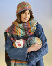 Sirdar Sea Breeze Hat & Scarf Knitting Pattern in Jewelspun With Wool Chunky, finished design example