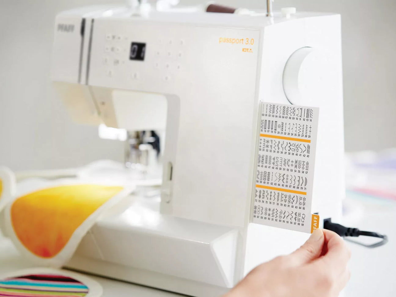 PFAFF passport 3.0 compact sewing machine alternate view showing portable design