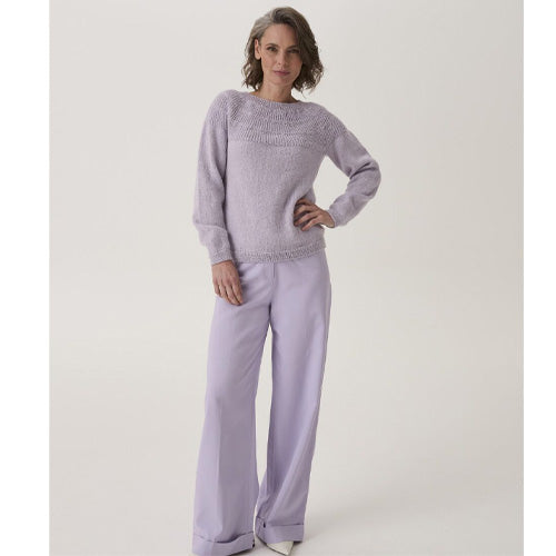 Sirdar 10908 Scallop Shell Yoke Sweater in Loveful Bio Blend — design view 1