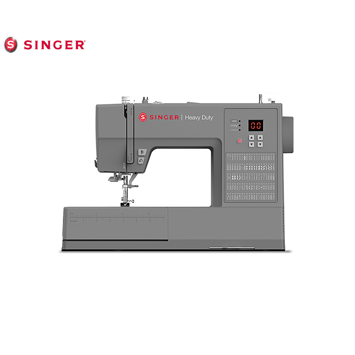 Singer HD6605C computerised heavy duty sewing machine, front view