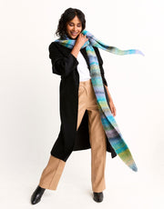 Sirdar Strata Tie-Style Scarf Knitting Pattern in Jewelspun With Wool Chunky, finished design example