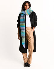 Sirdar Strata Tie-Style Scarf Knitting Pattern in Jewelspun With Wool Chunky, finished design example