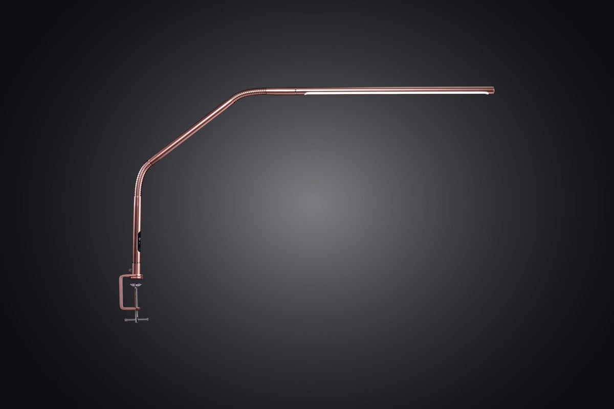 Daylight Slimline 4 A35309 rose gold LED table lamp with clamp mount