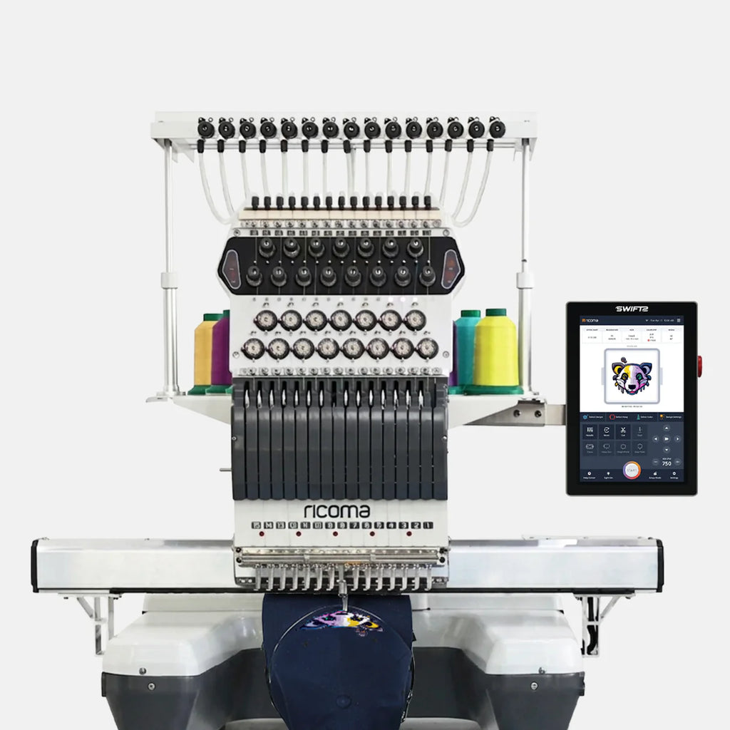 Ricoma Swift 2 commercial 15-needle single-head embroidery machine available from Direct Sewing New Zealand