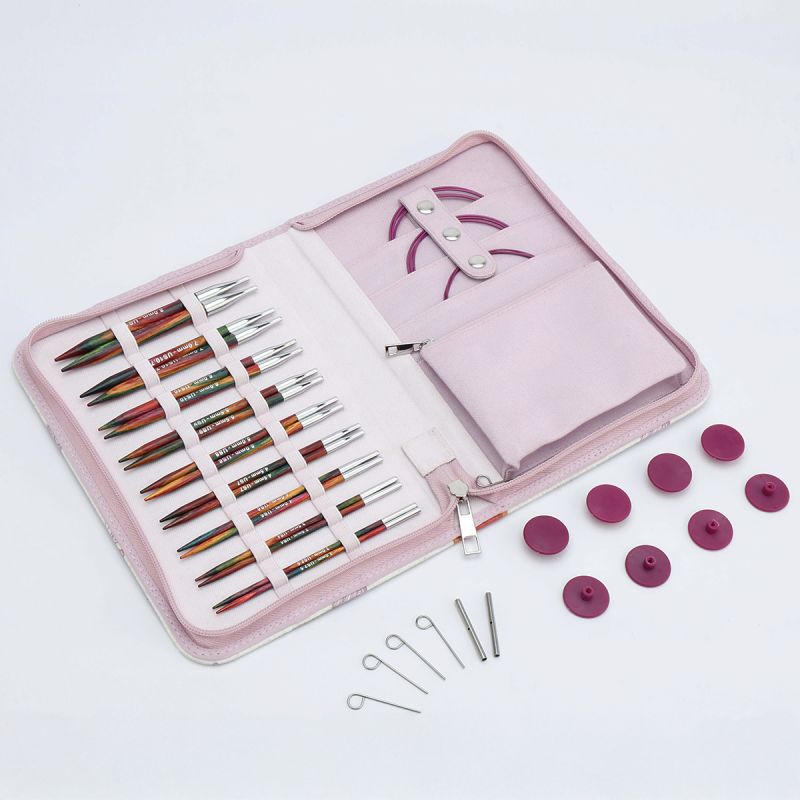 KnitPro Symfonie 2 Deluxe 13cm interchangeable needle set with rainbow birchwood tips