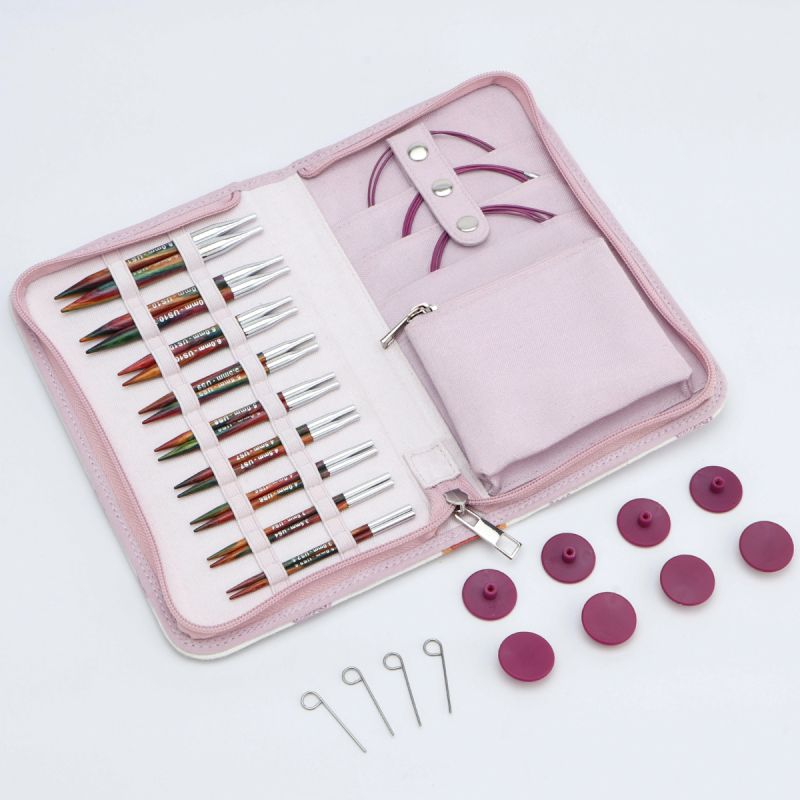 Printed fabric storage case for KnitPro Symfonie 2 Special needle set