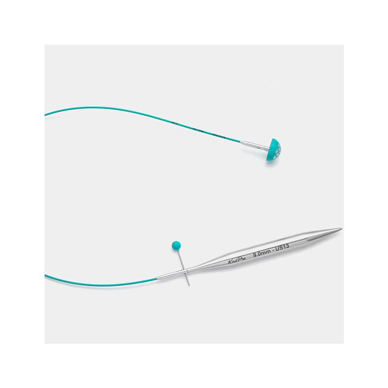 KnitPro Mindful swivel cable with silver threaded connectors