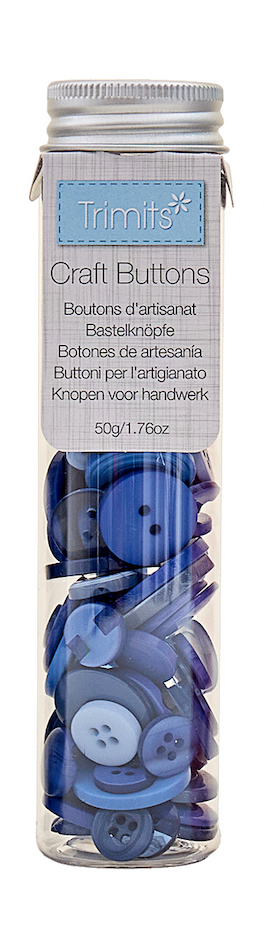 Trimits Bright Blue Craft Buttons 50g Tube – Sewing Buttons NZ – Direct ...