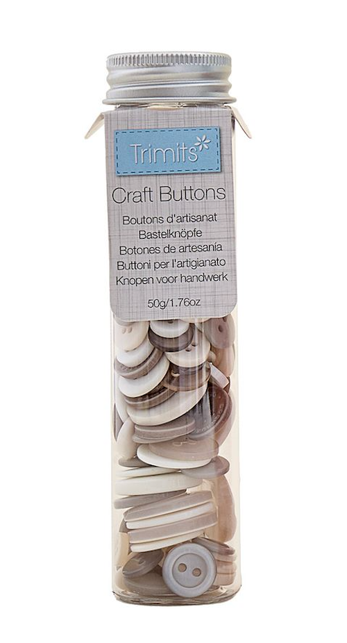 Trimits White Craft Buttons 50g Tube – Assorted Sewing Buttons NZ ...