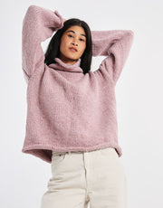Wool and the Gang Audrey Sweater Knitting Pattern for Alpachino Merino, finished design example