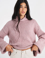 Wool and the Gang Audrey Sweater Knitting Pattern for Alpachino Merino, finished design example