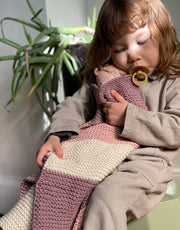 Wool and the Gang Dream Blanket Knitting Pattern for Shiny Happy Cotton, finished design example