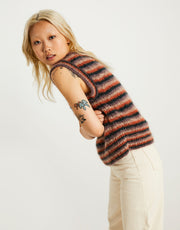 Wool and the Gang Gimme More Tank Knitting Pattern for Take Care Mohair, finished design example