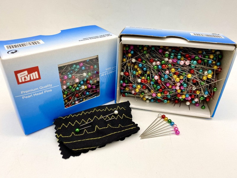 Prym Pearl Head Pins – 38mm (1.5") Assorted Colours, Box of 1000