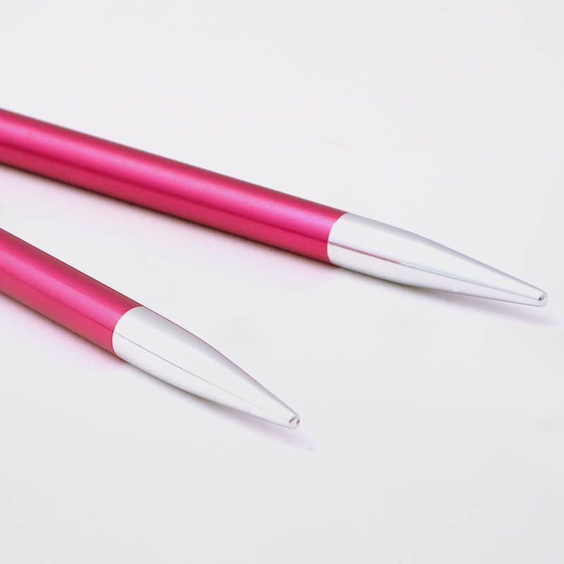 Pink-red 5mm KnitPro Zing 13cm interchangeable aluminium needle tip pair