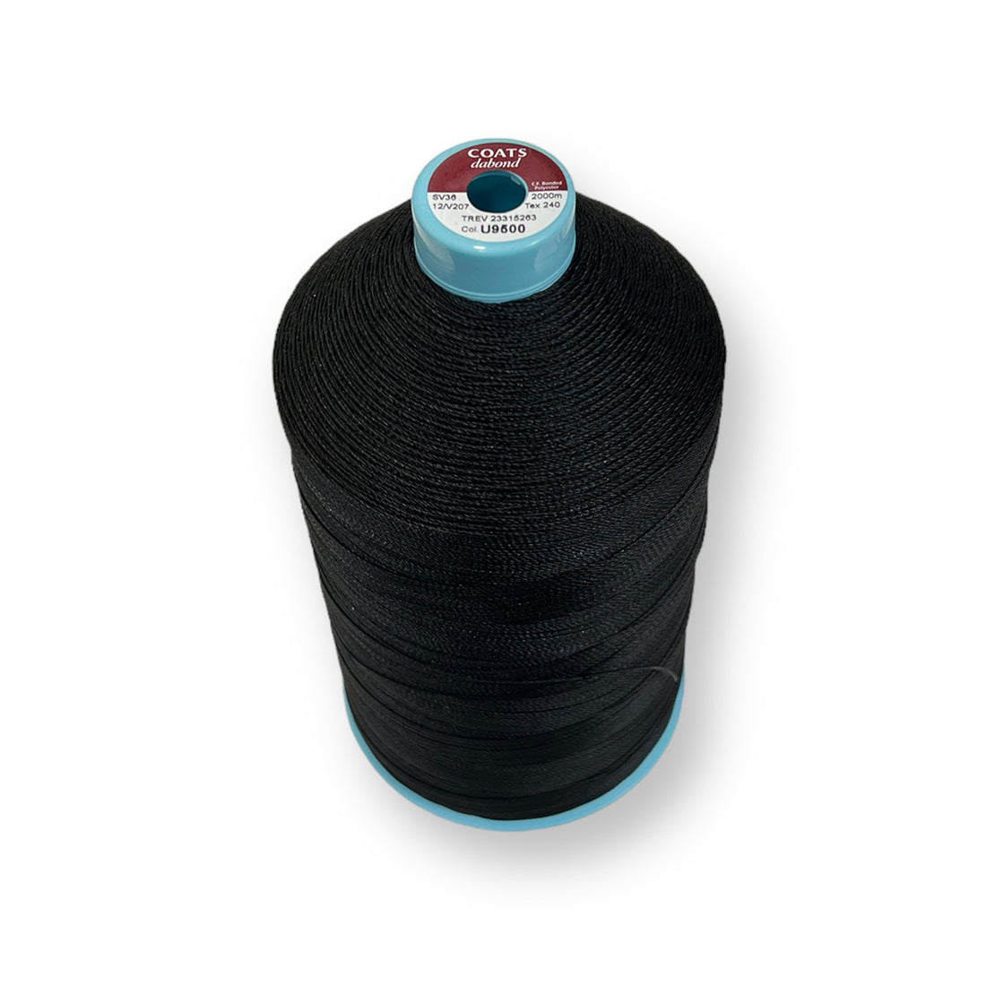 Coats Dabond V207 Ticket 12 Tex 240 black bonded polyester thread cone