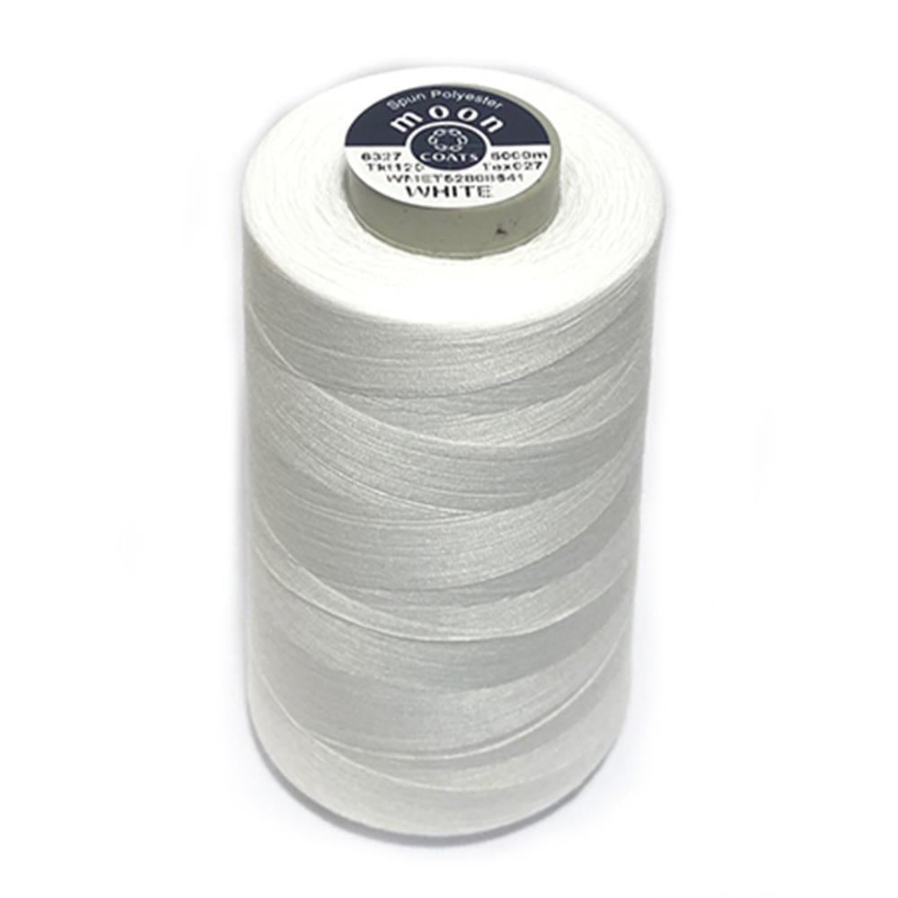 Coats Moon 120 Ticket 120 Tex 27 white spun polyester sewing thread 5000m cone