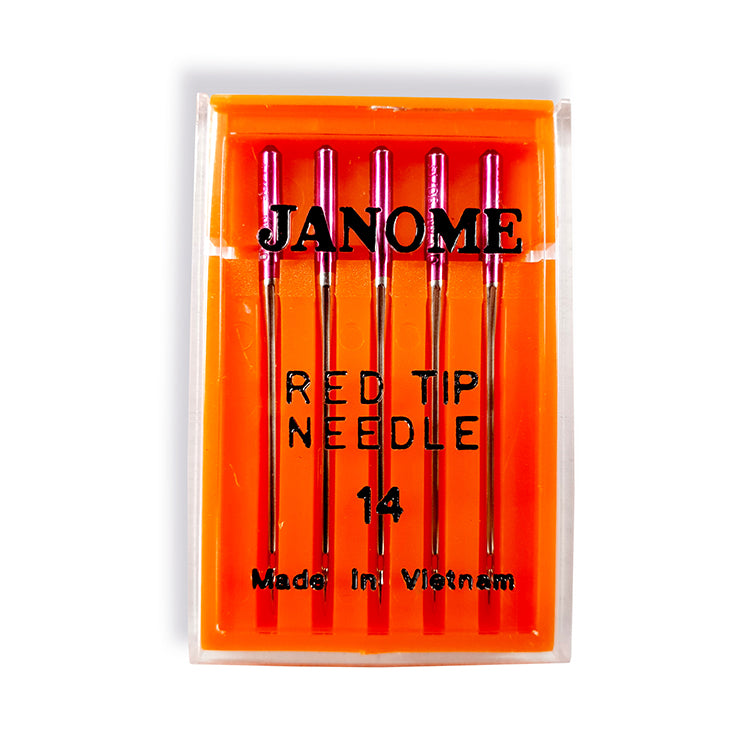 Janome Dense Embroidery Red Tip Needles Size 14