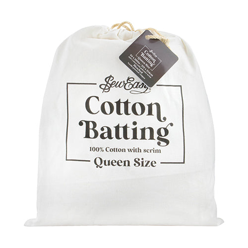 100% Bleached Cotton Batting with Scrim - Pre Cut