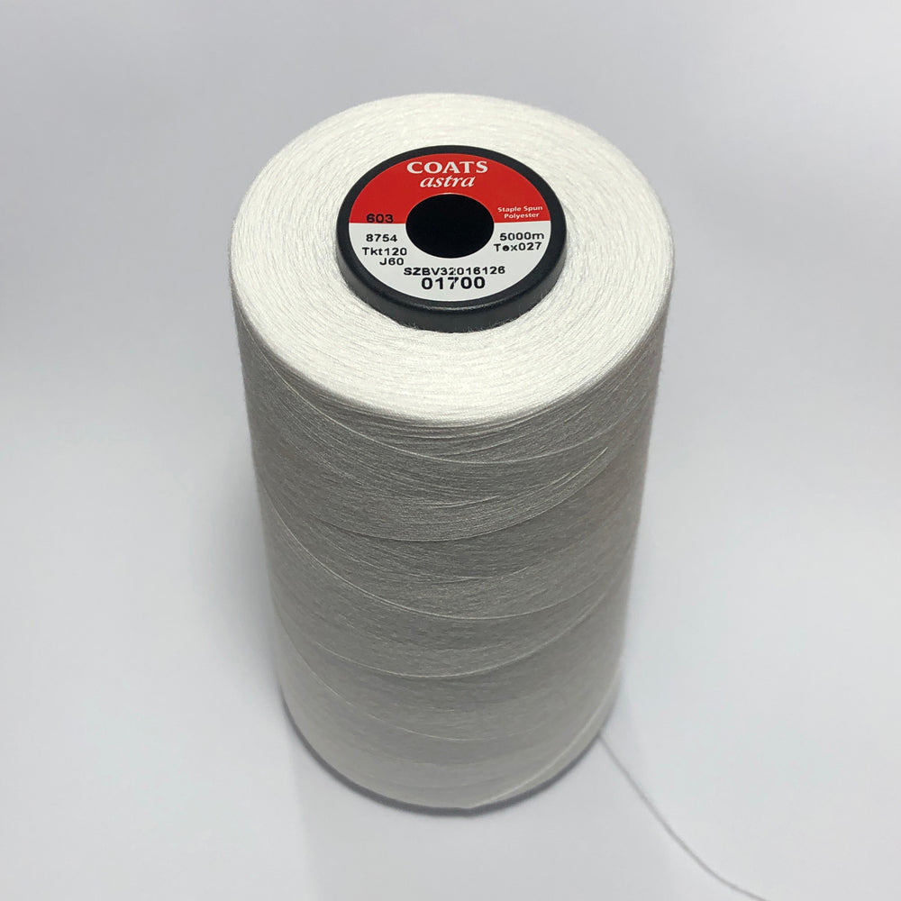 Coats Astra 120 White 01700 fine garment sewing thread cone