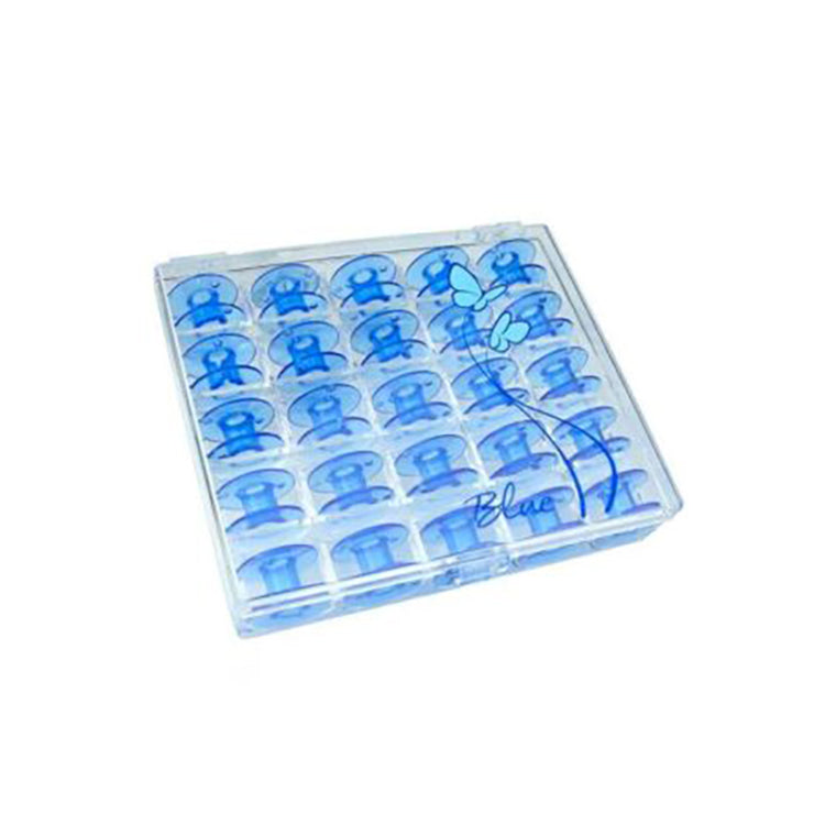 Janome Blue Bobbins - 25 Pack with Storage Case.